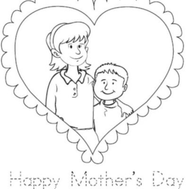 Mother and Son Coloring Pages
