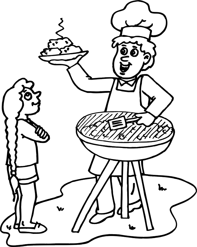 Summer BBQ Coloring Pages