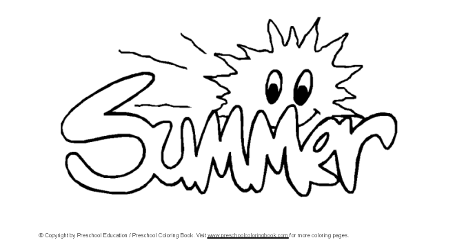 Summer Word Coloring Pages