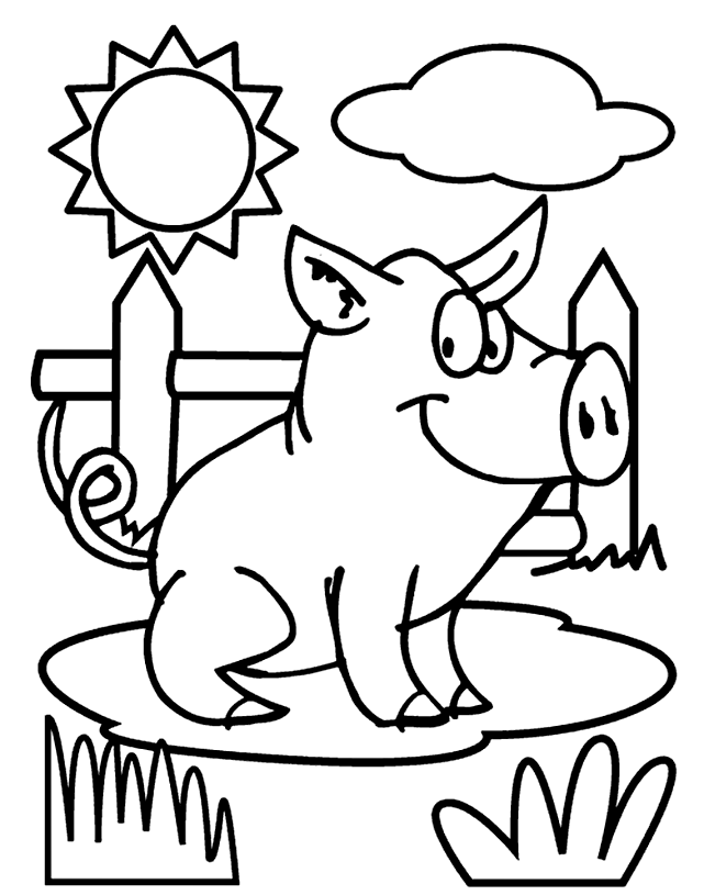 Cute Animal Coloring Pages Pig